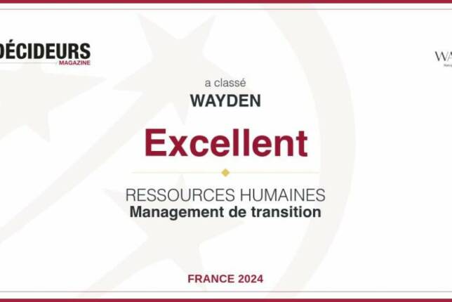 Classement des meilleurs cabinets de management de transition : WAYDEN confirme sa mention « Excellent »
